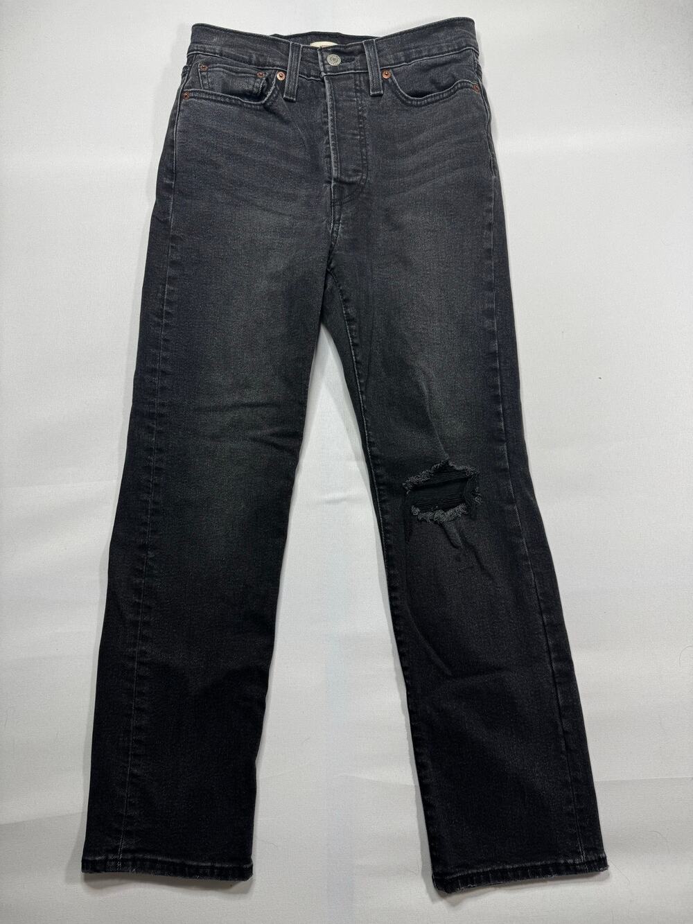 Levi's Women's Wedgie Straight Leg Button Fly Black Jeans -Size 27x28 (26x26.5)*